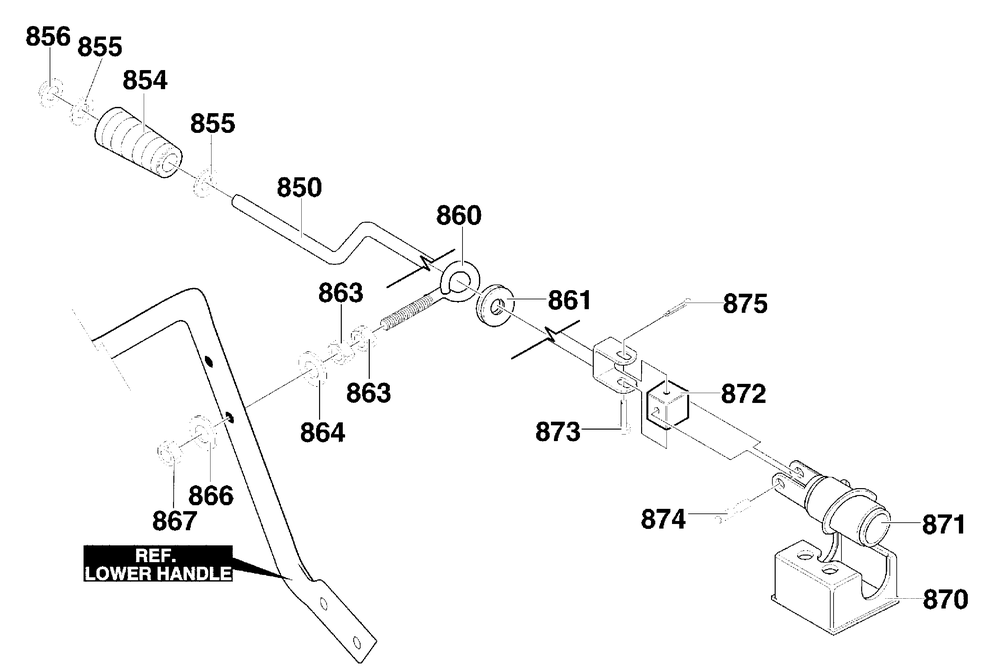 Chute Rod Assembly Diagram and Parts List for 624804X79B 2000 Briggs and Stratton Snow Blower